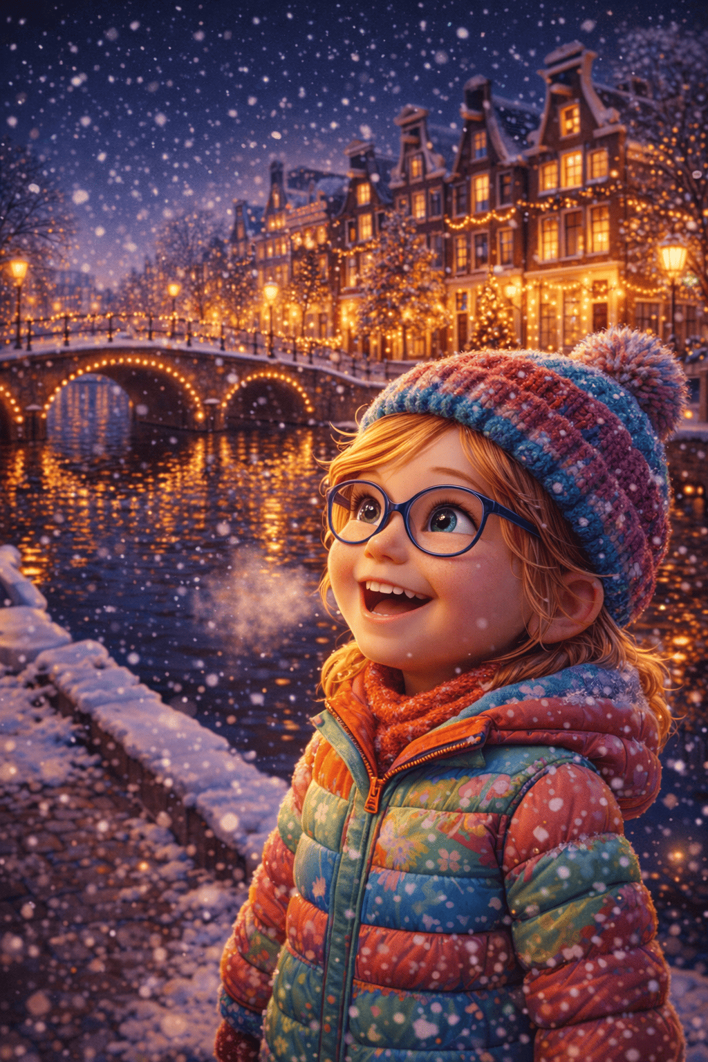 Kerstlichtjes in de Herengracht