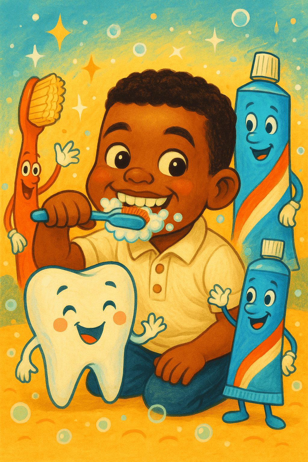 Illustratie voor Poetsavonturen voor Kleine Tanden